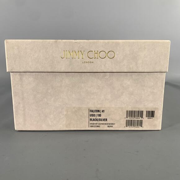 JIMMY CHOO Size 8 Black Studded Leather Cap Toe Lace Up Shoes main image 10